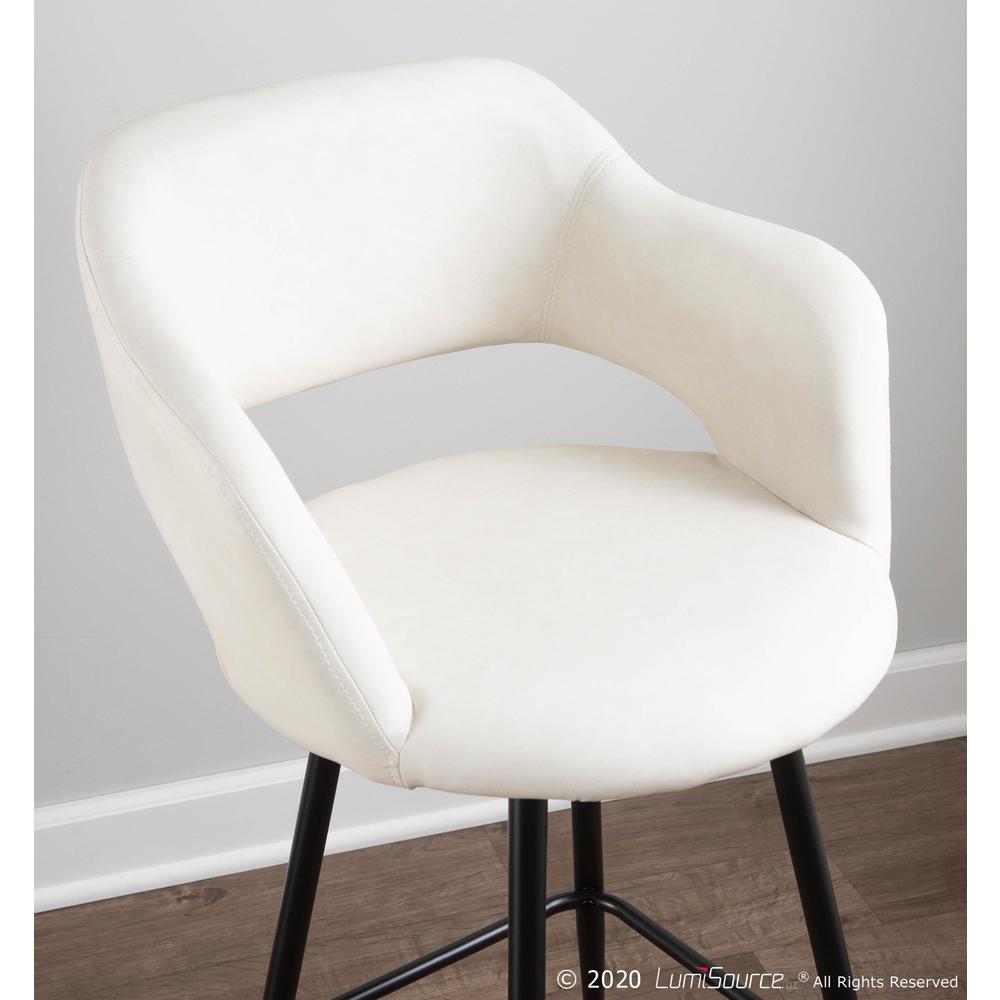 Black Metal, Cream PU Margarite Barstool - Set of 2. Picture 10