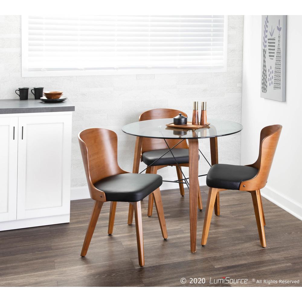 Walnut Bamboo, Black PU Bocello Chair. Picture 9