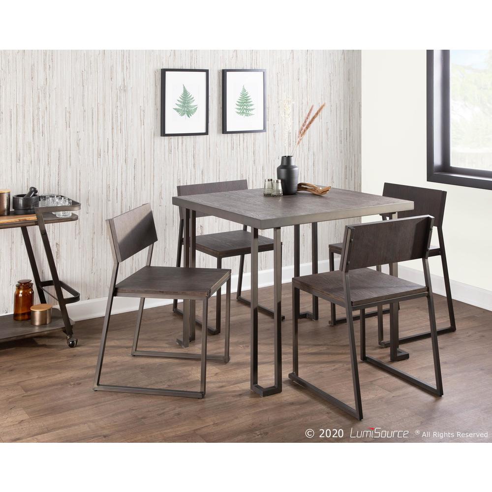 Antique Metal, Espresso Bamboo Roman Dinette Table. Picture 6