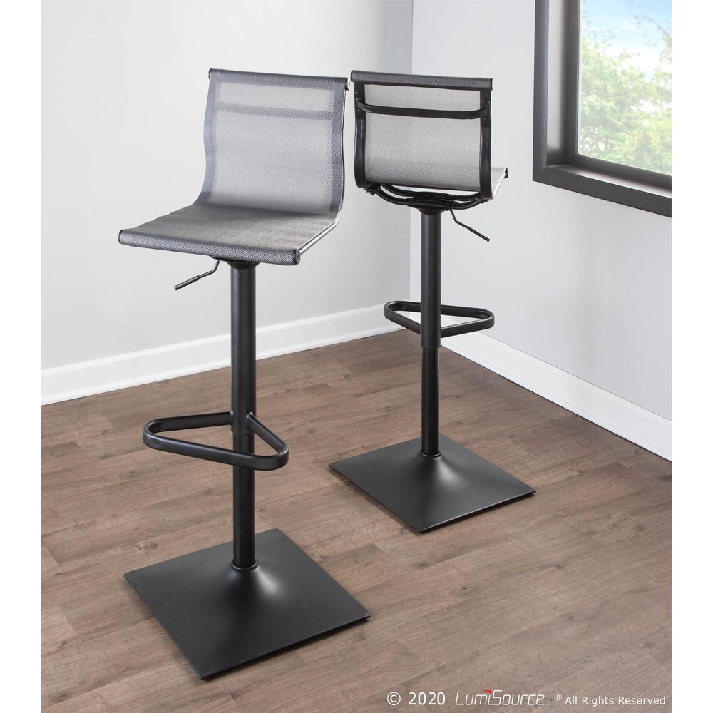 Black Metal, Silver Mesh Mirage Barstool. Picture 8
