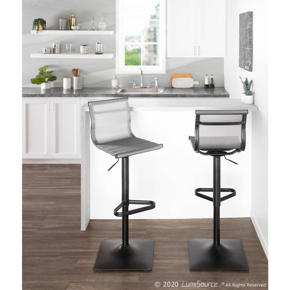 Black Metal, Silver Mesh Mirage Barstool. Picture 7