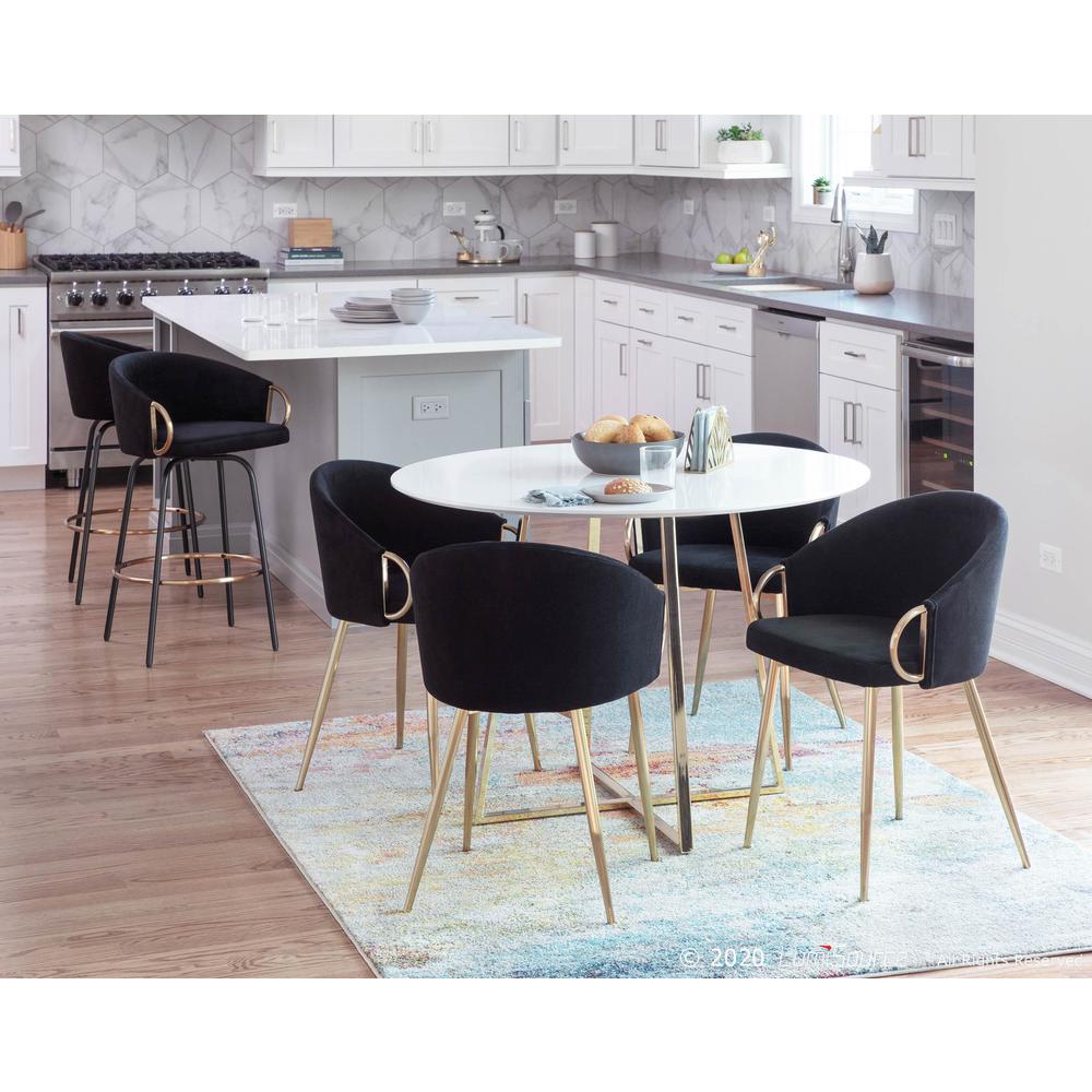 Gold Metal, Black Velvet Claire Chair. Picture 8