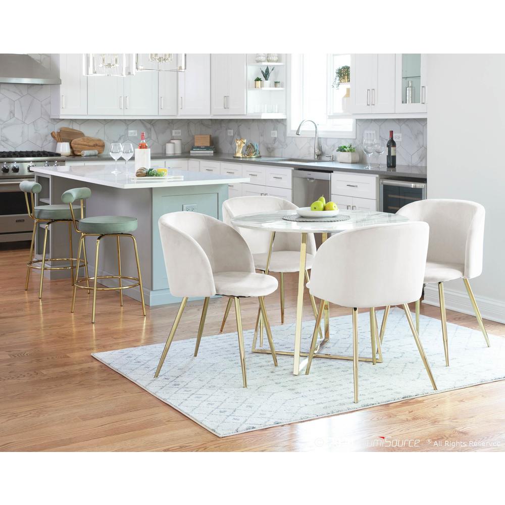 Gold Metal, Sage Green Velvet Rhonda Counter Stool - Set of 2. Picture 9