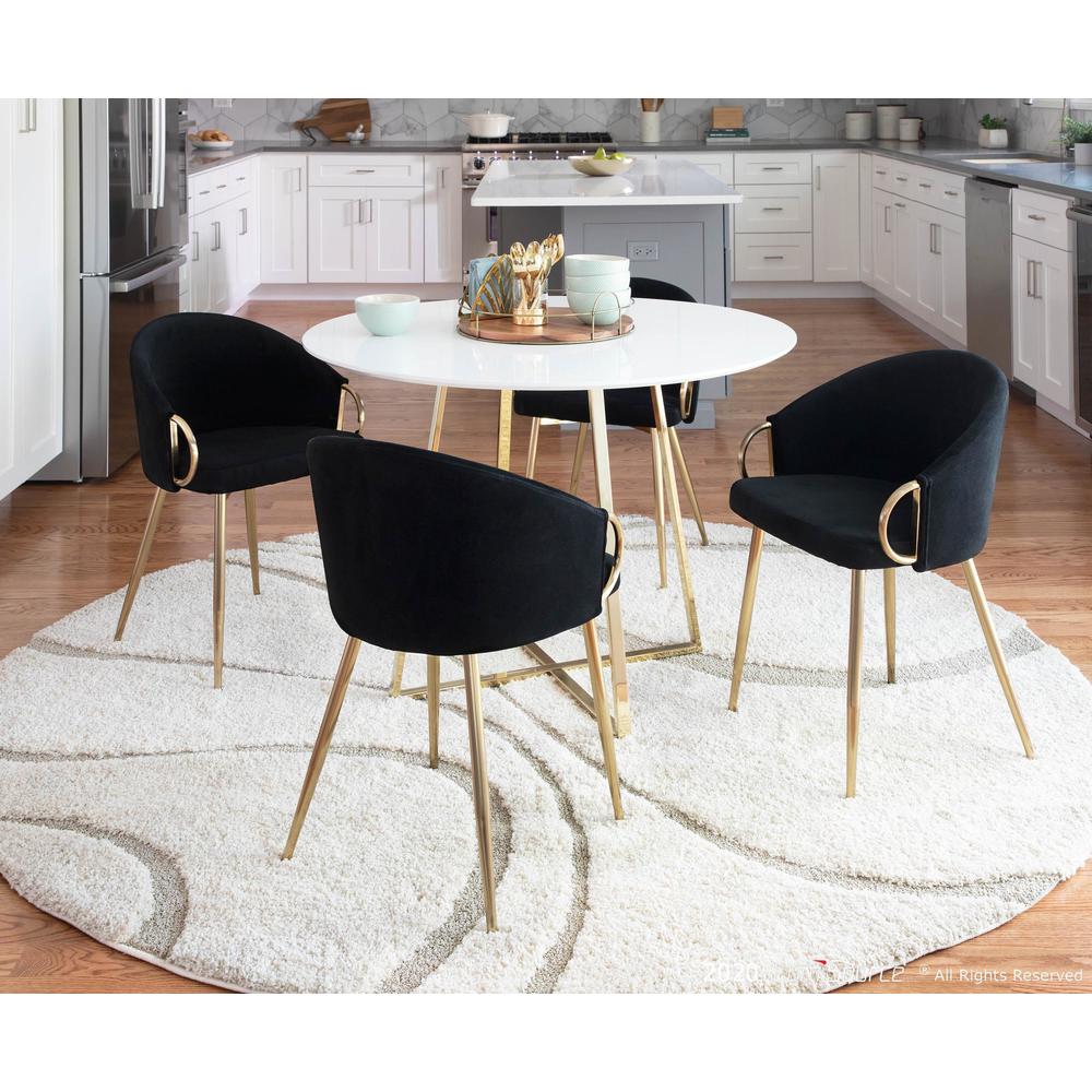 Gold Metal, Black Velvet Claire Chair. Picture 10
