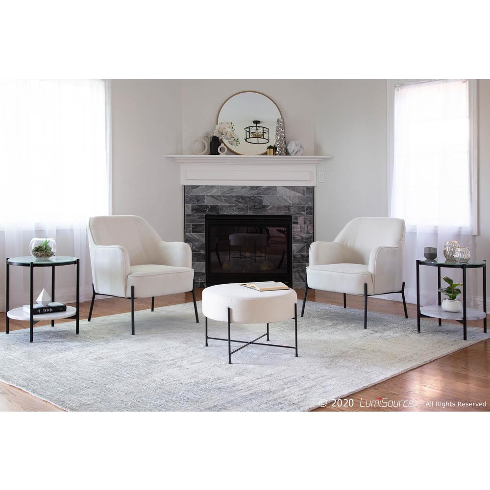 Black Metal, Cream Fabric Daniella Accent Chair. Picture 10