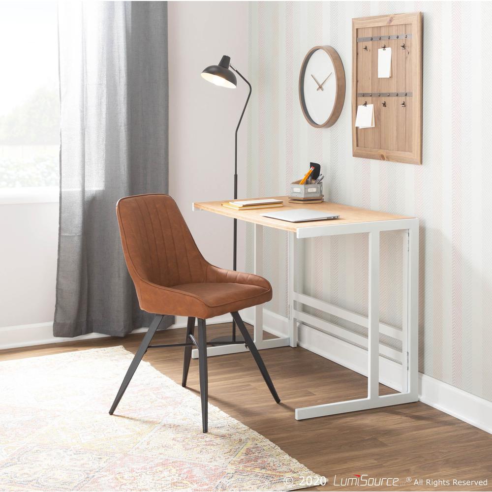 White Metal, Natural Bamboo Roman Office Desk. Picture 11