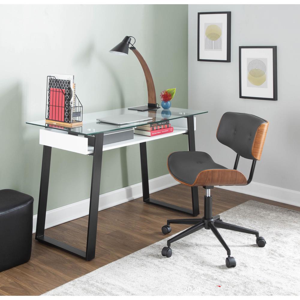 Walnut, Grey Lombardi Office Chair. Picture 11