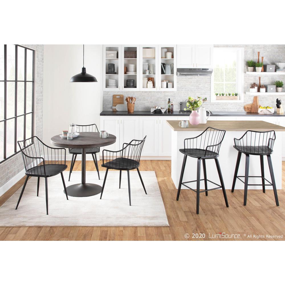 Black Wood, Black Metal Winston Counter Stool. Picture 8