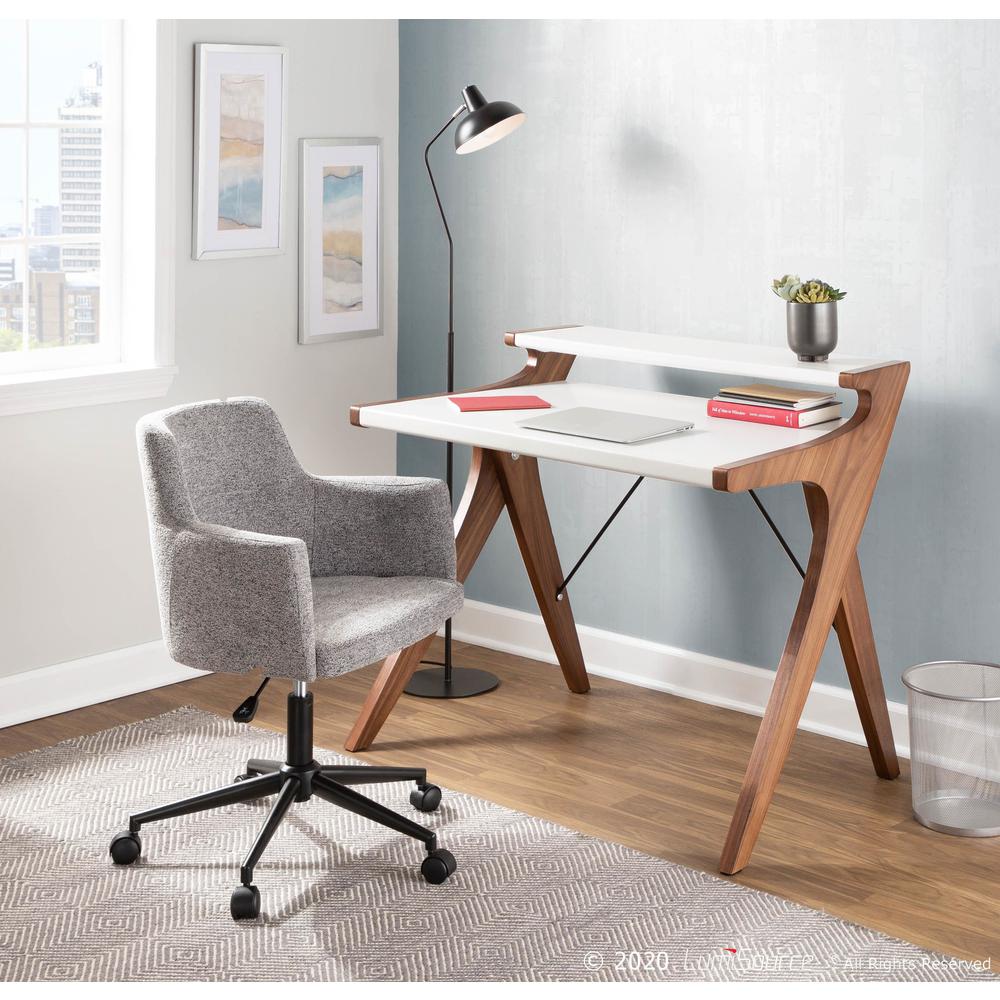Walnut Wood, White Wood Archer Desk. Picture 10