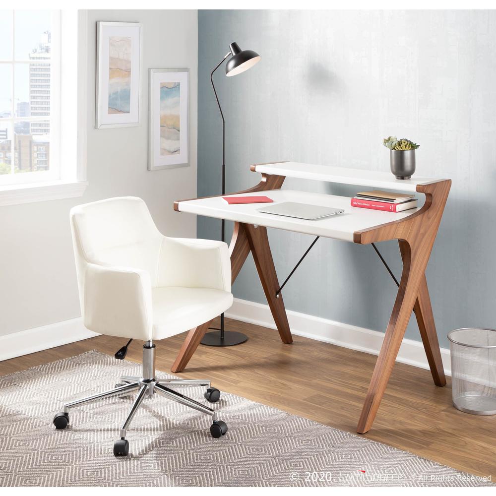 Walnut Wood, White Wood Archer Desk. Picture 7