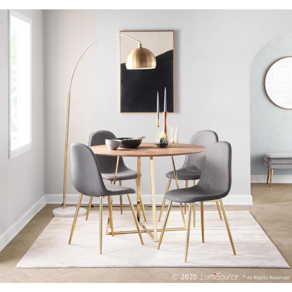 Gold Steel, Charcoal Fabric Pebble Chair - Set of 2. Picture 9