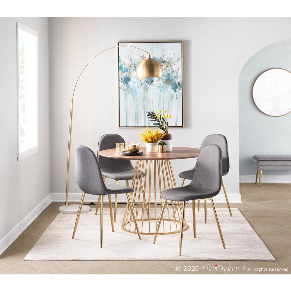 Gold Steel, Charcoal Fabric Pebble Chair - Set of 2. Picture 8