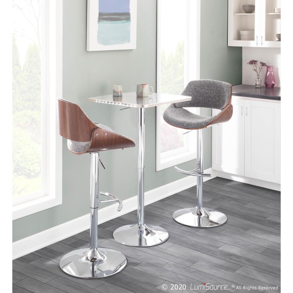 Walnut, Grey Fabrizzi Barstool. Picture 8
