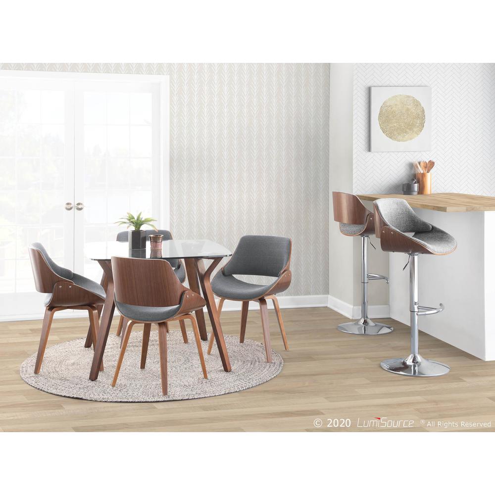 Walnut, Grey Fabrizzi Barstool. Picture 9