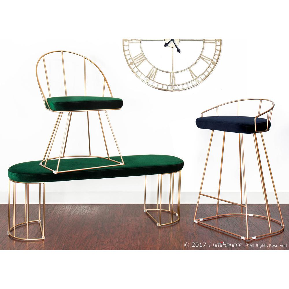 Gold, Blue Canary Counter Stool - Set of 2. Picture 11