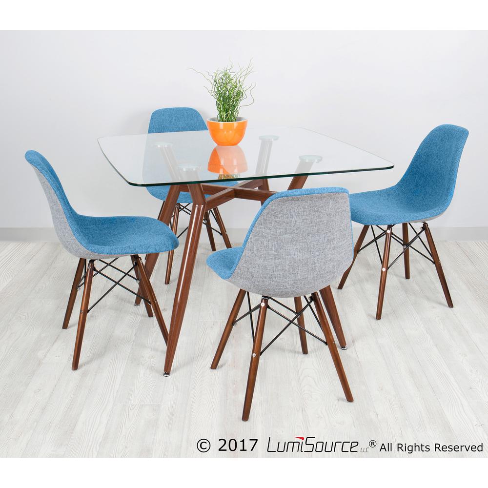 Walnut, Clear Glass Clara Dinette Table. Picture 4