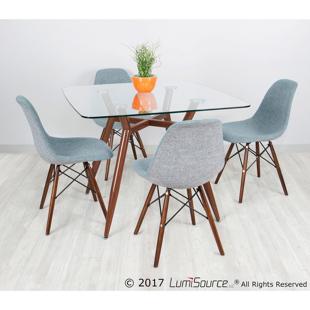 Walnut, Clear Glass Clara Dinette Table. Picture 5