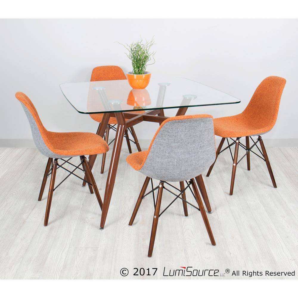Walnut, Clear Glass Clara Dinette Table. Picture 6