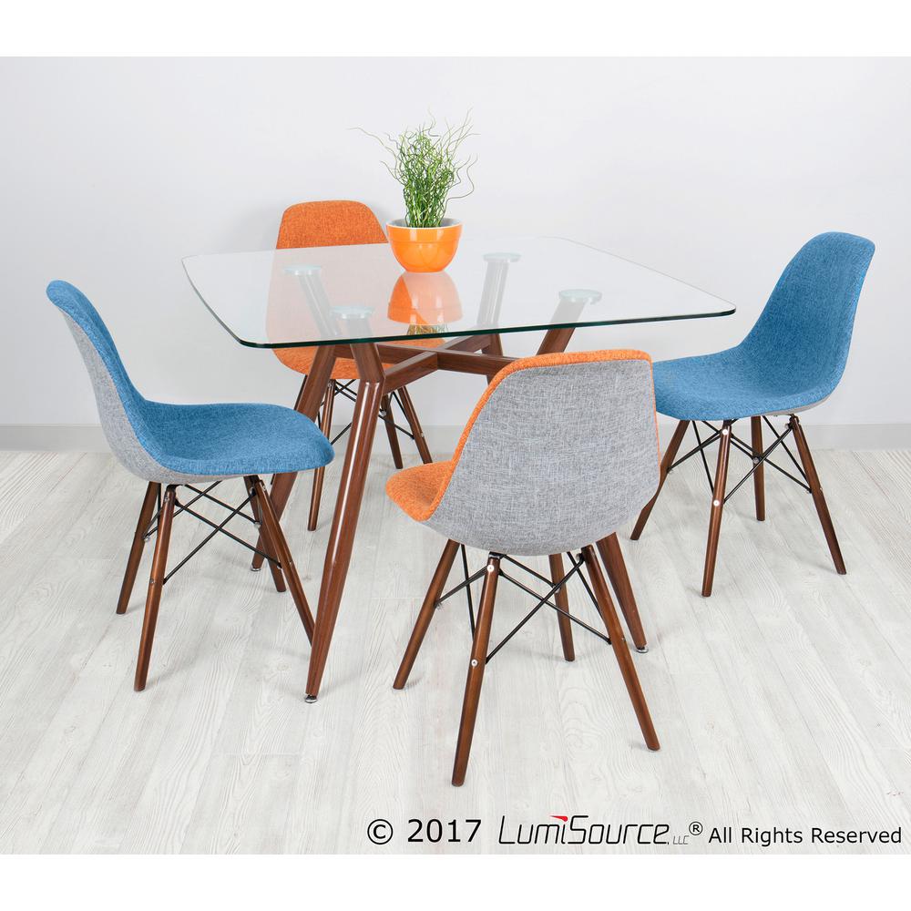 Walnut, Clear Glass Clara Dinette Table. Picture 7
