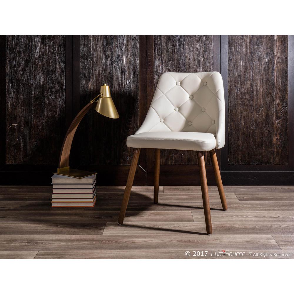Walnut, Cream Giovanni Chair. Picture 8