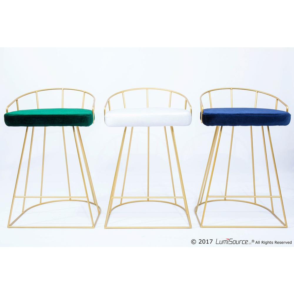Gold, Blue Canary Counter Stool - Set of 2. Picture 10