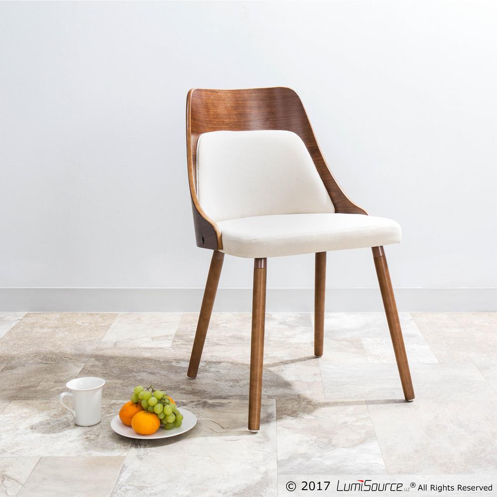 Cream Fabric, Walnut Legs Anabelle Chair. Picture 9