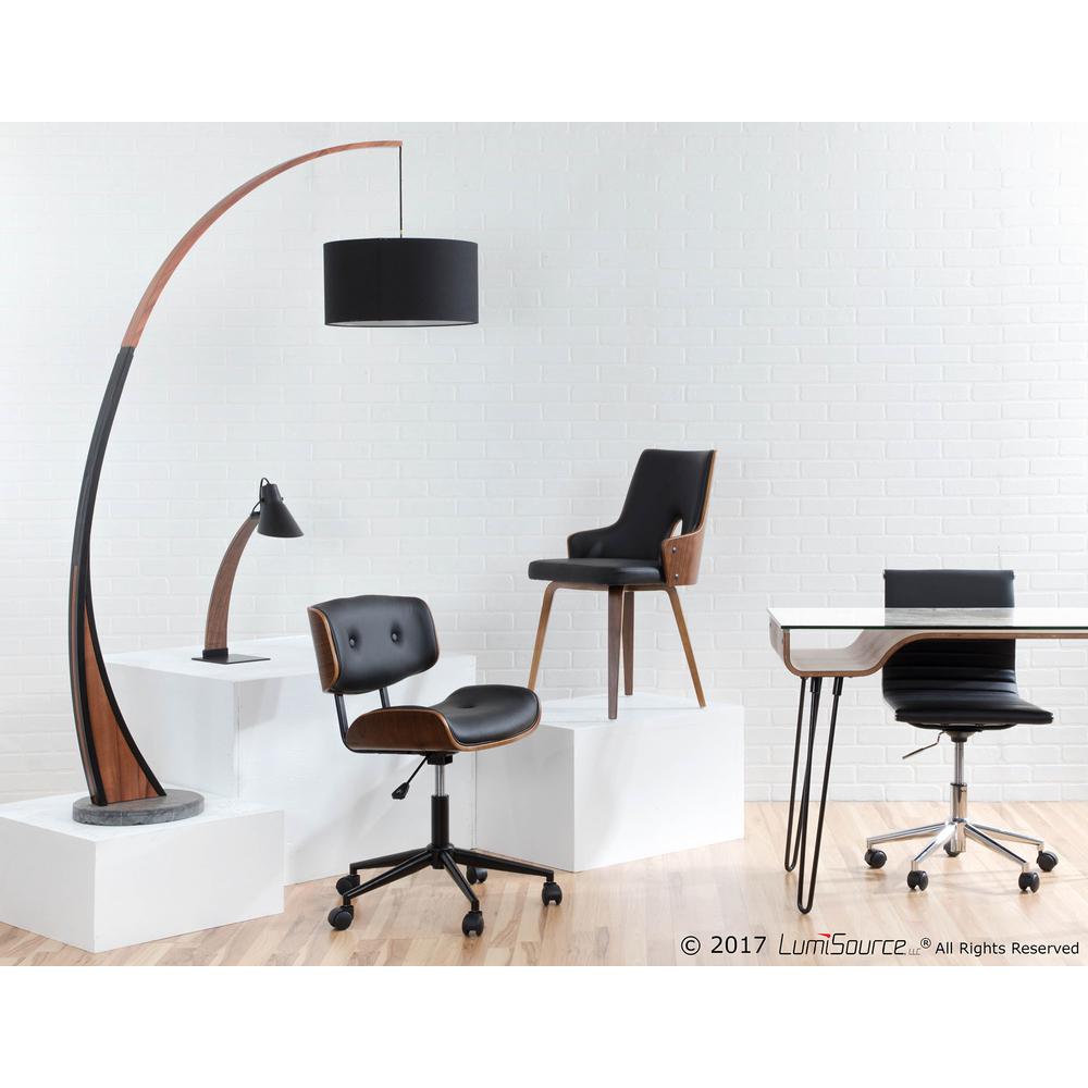 Walnut, Black Lombardi Office Chair. Picture 9