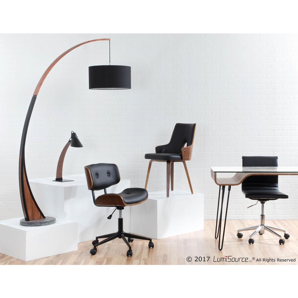 Walnut, Black Lombardi Office Chair. Picture 11