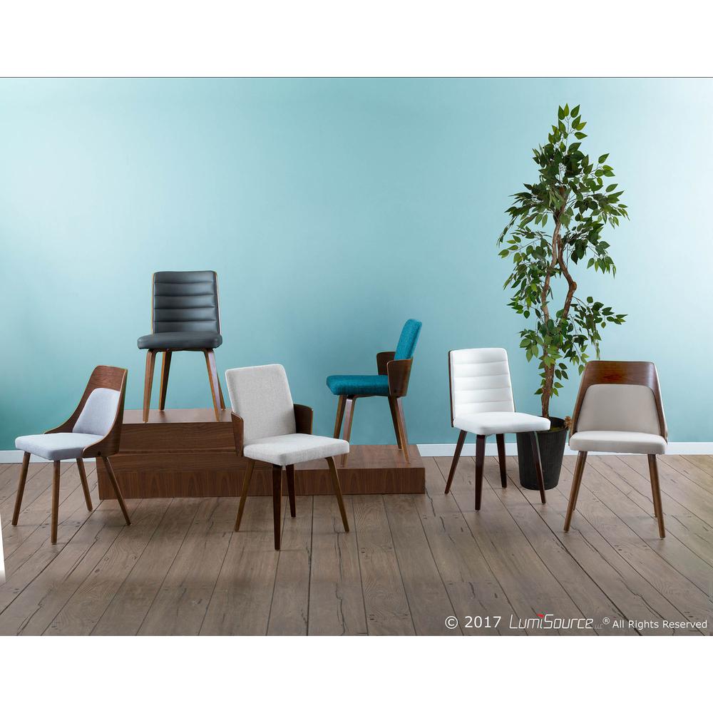 Grey Fabric, Walnut Wood  Anabelle Chair. Picture 10