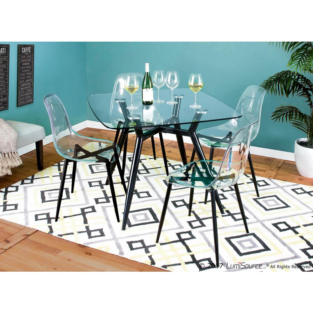 Black, Clear  Clara Dining Chair - Set of 2. Picture 9