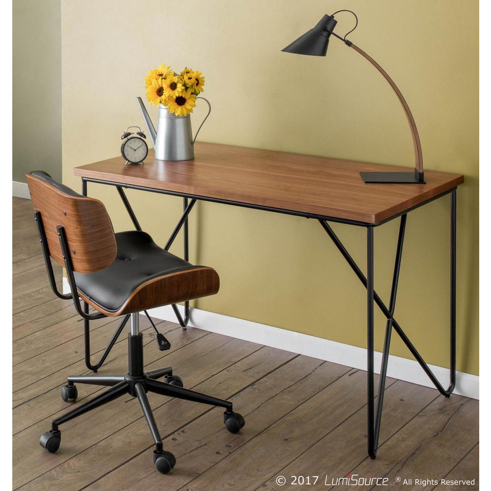Walnut, Black Lombardi Office Chair. Picture 12