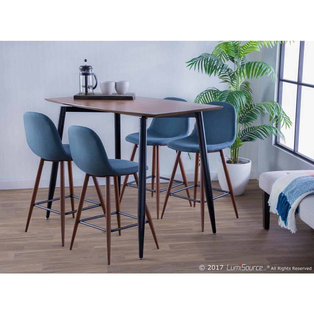 Walnut, Blue Pebble Counter Stool - Set of 2. Picture 8