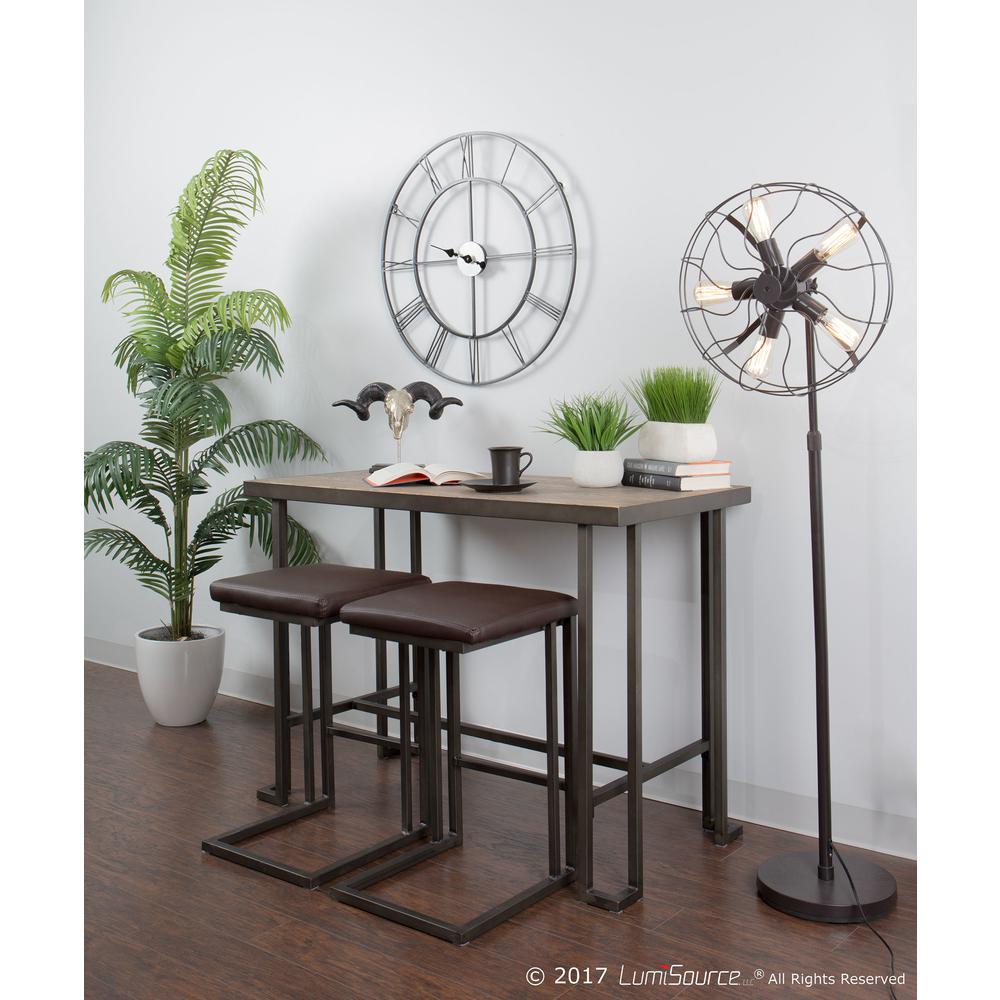 Roman Industrial Counter Table in Grey and Natural. Picture 13