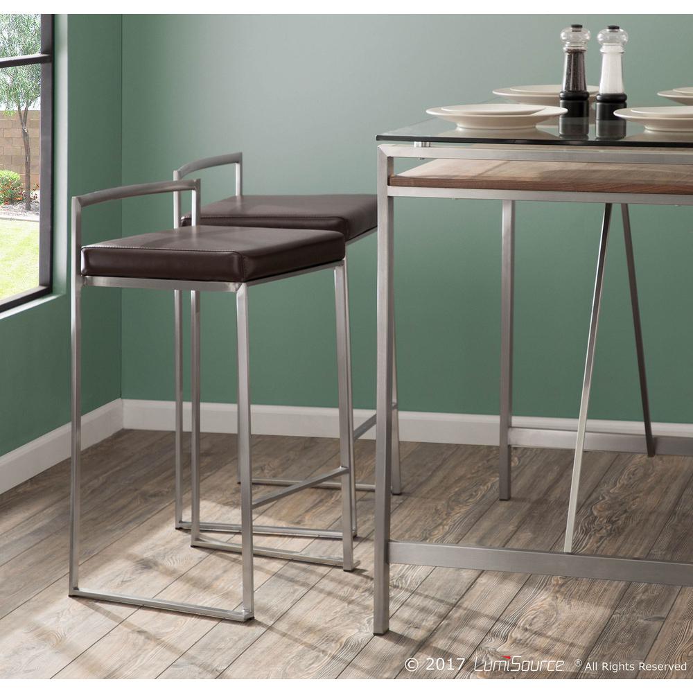 Brown Fuji Stacker Counter Stool - Set of 2. Picture 9