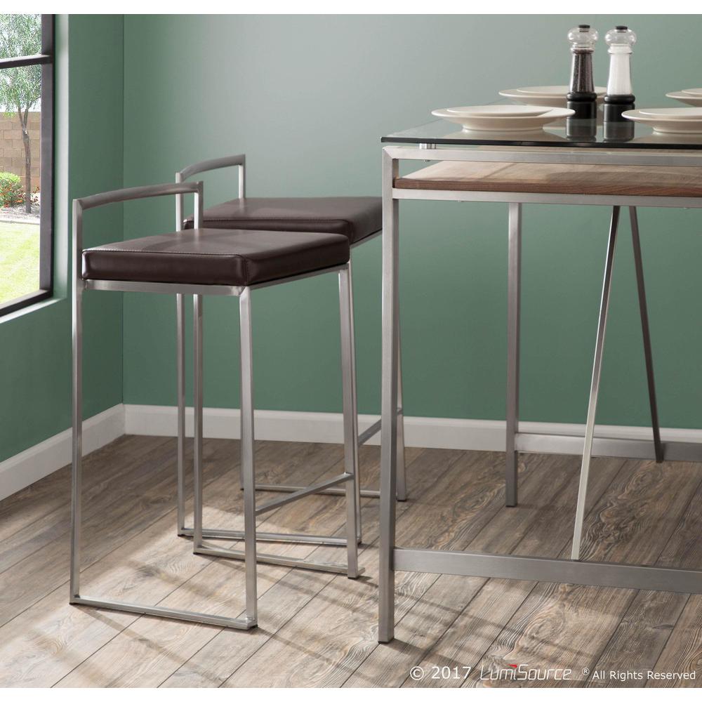 Brown Fuji Stacker Counter Stool - Set of 2. Picture 10