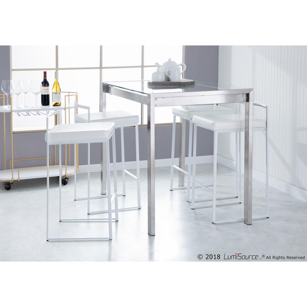 White, White Fuji Stacker Counter Stool - Set of 2. Picture 9
