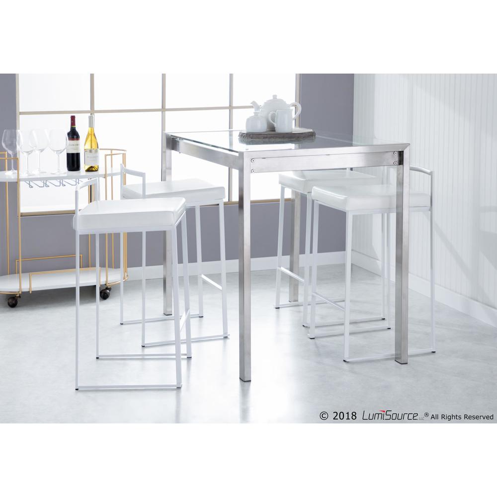 White, White Fuji Stacker Counter Stool - Set of 2. Picture 11