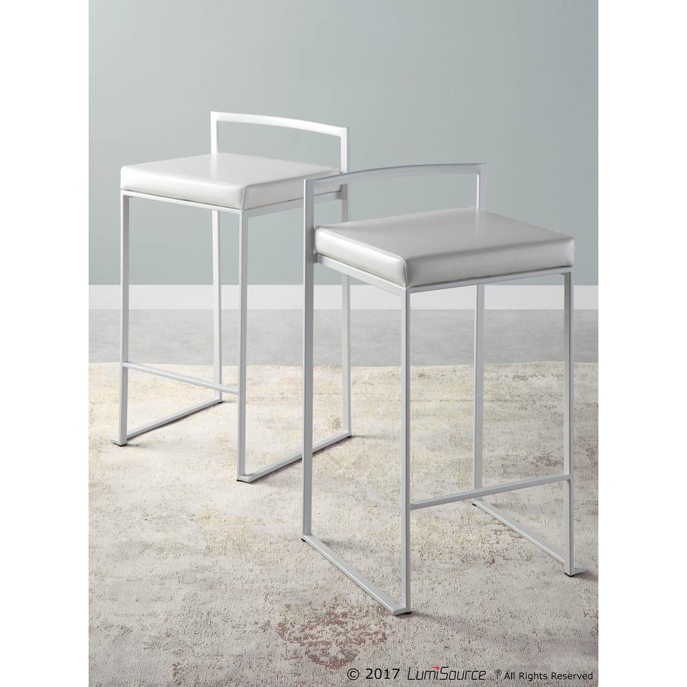 White, White Fuji Stacker Counter Stool - Set of 2. Picture 10