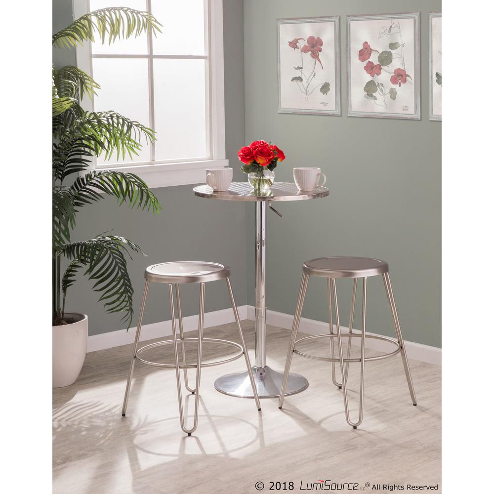 Silver Bistro Round Bar Table. Picture 4