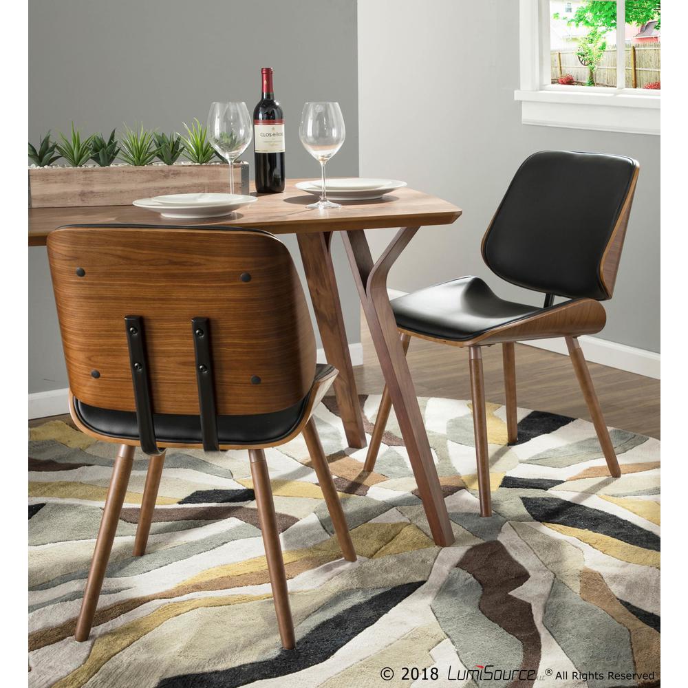 Walnut, Black Lombardi Chair - Set of 2. Picture 11