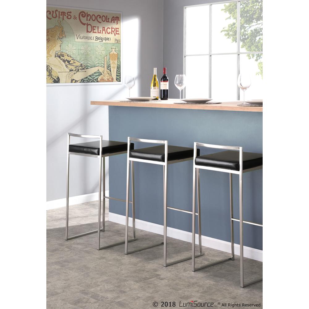 Black Fuji Stacker Barstool - Set of 2. Picture 8