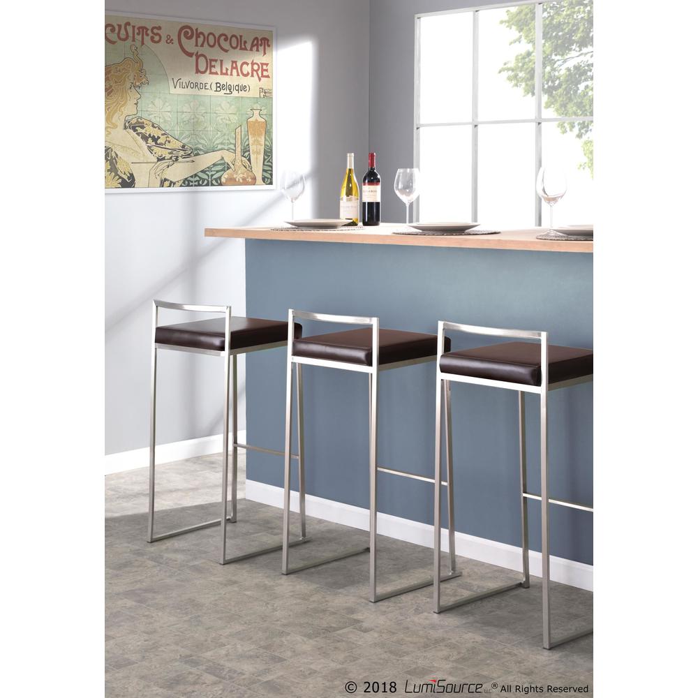 Brown Fuji Stacker Barstool - Set of 2. Picture 11