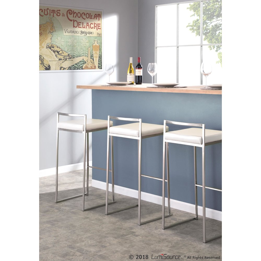 Fuji Stacker 30" Fixed-Height Barstool - Set of 3. Picture 6