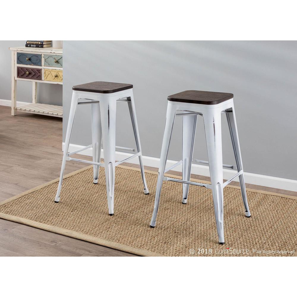 White, Espresso Oregon Barstool - Set of 2. Picture 9