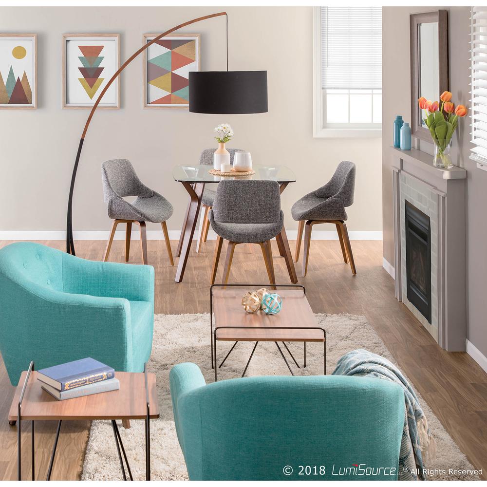 Natural Wood, Teal Fabric Rockwell Accent Chair. Picture 10