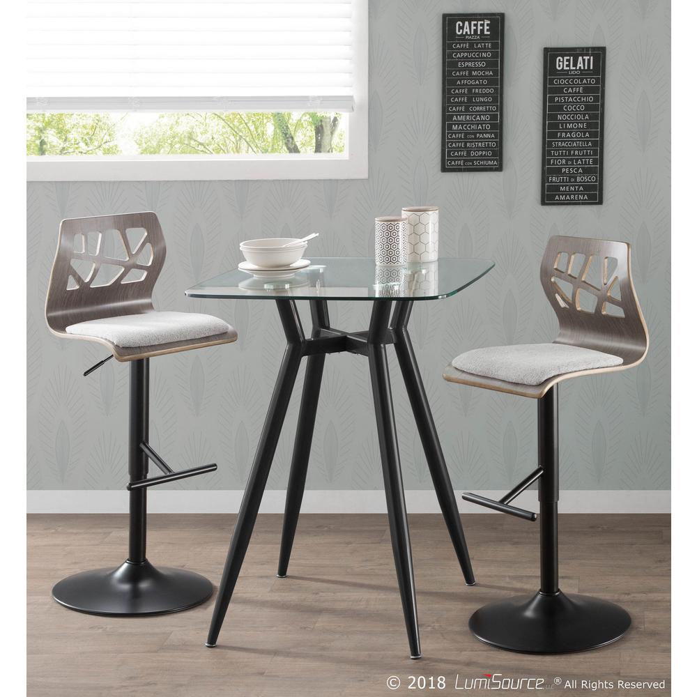 Black, Clear Glass Clara Square Counter Table. Picture 5