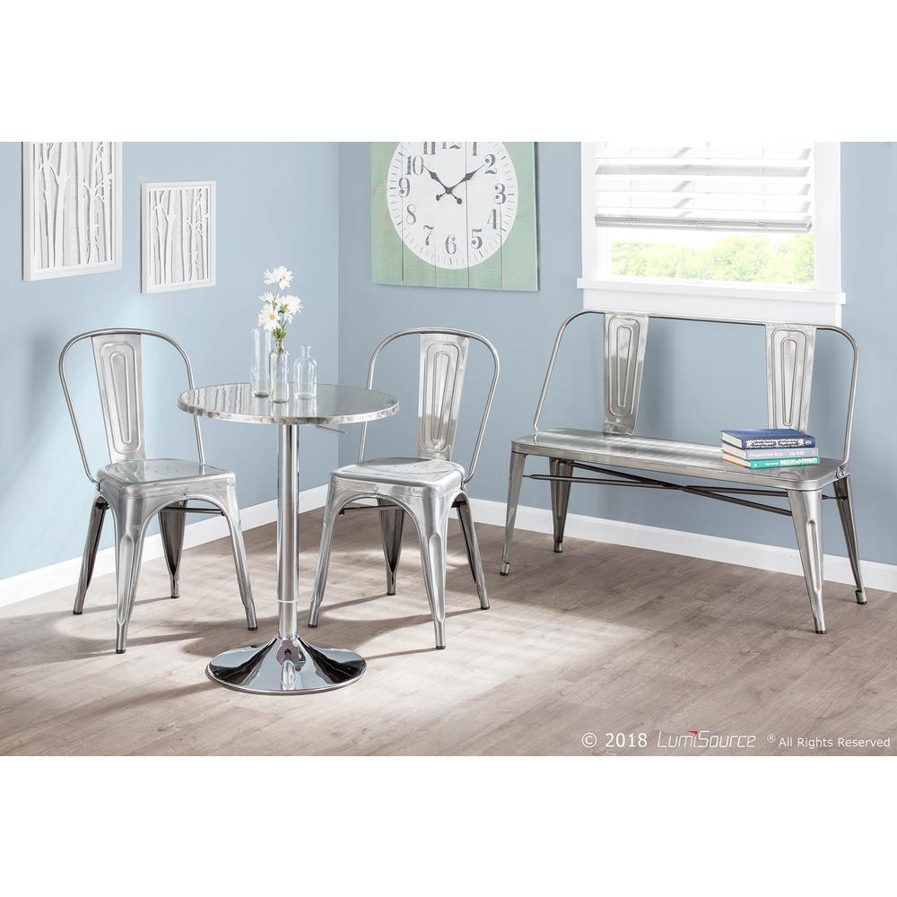 Silver Bistro Round Bar Table. Picture 5