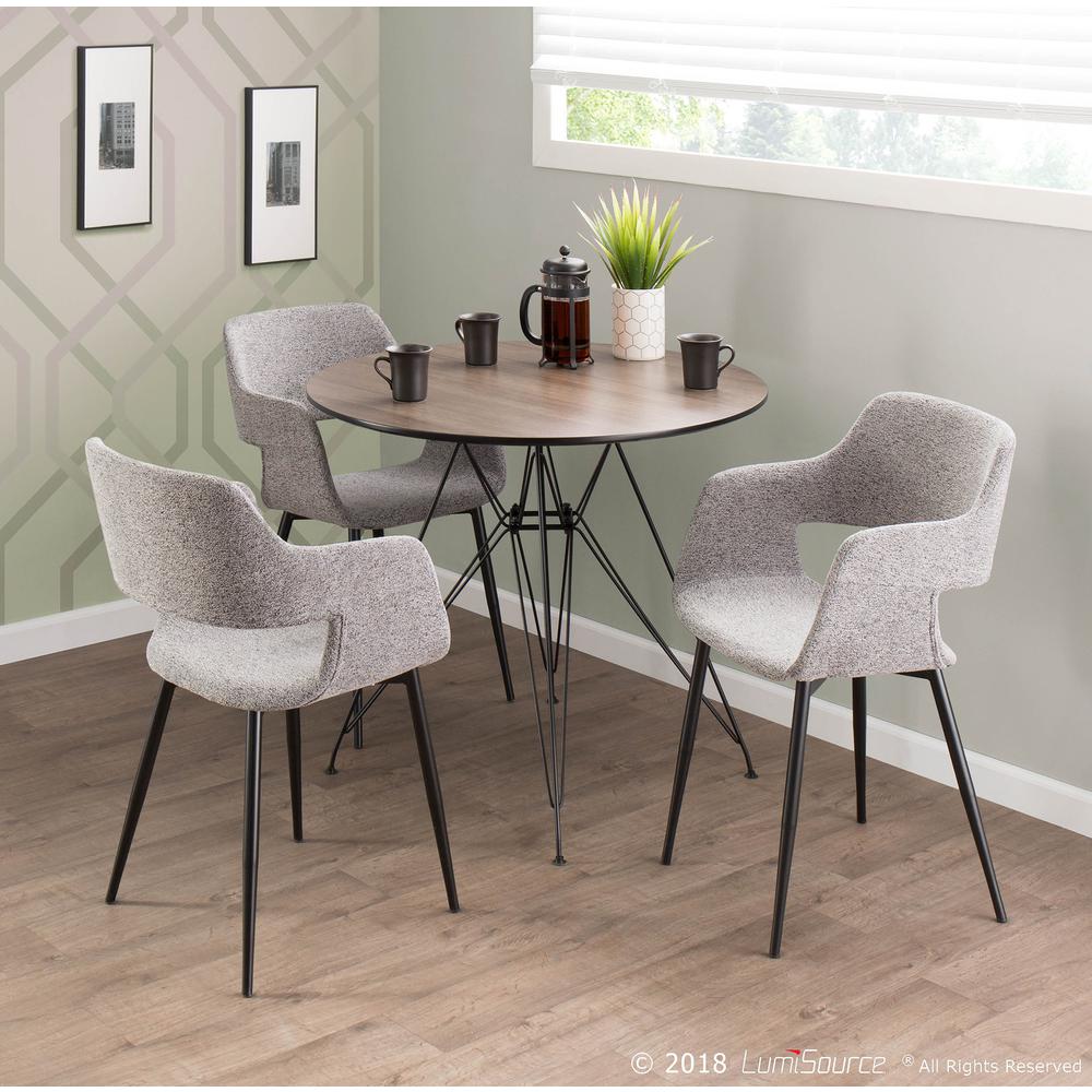 Grey Fabric, Black Legs Margarite Chair - Set of 2. Picture 9