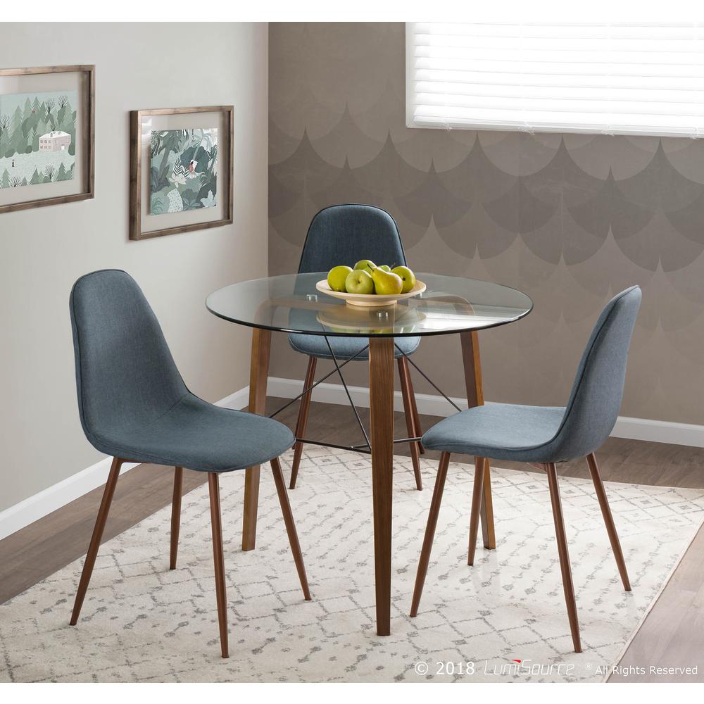 Walnut, Blue Pebble Dining Chair - Set of 2. Picture 9
