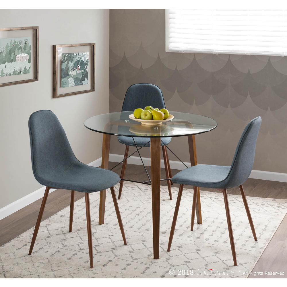 Walnut, Blue Pebble Dining Chair - Set of 2. Picture 10